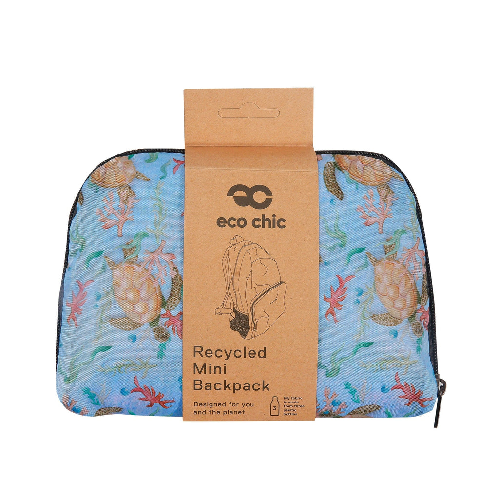 eco chic foldable mini backpack Eco Chic Lightweight Foldable Mini Backpack Sea Turtles