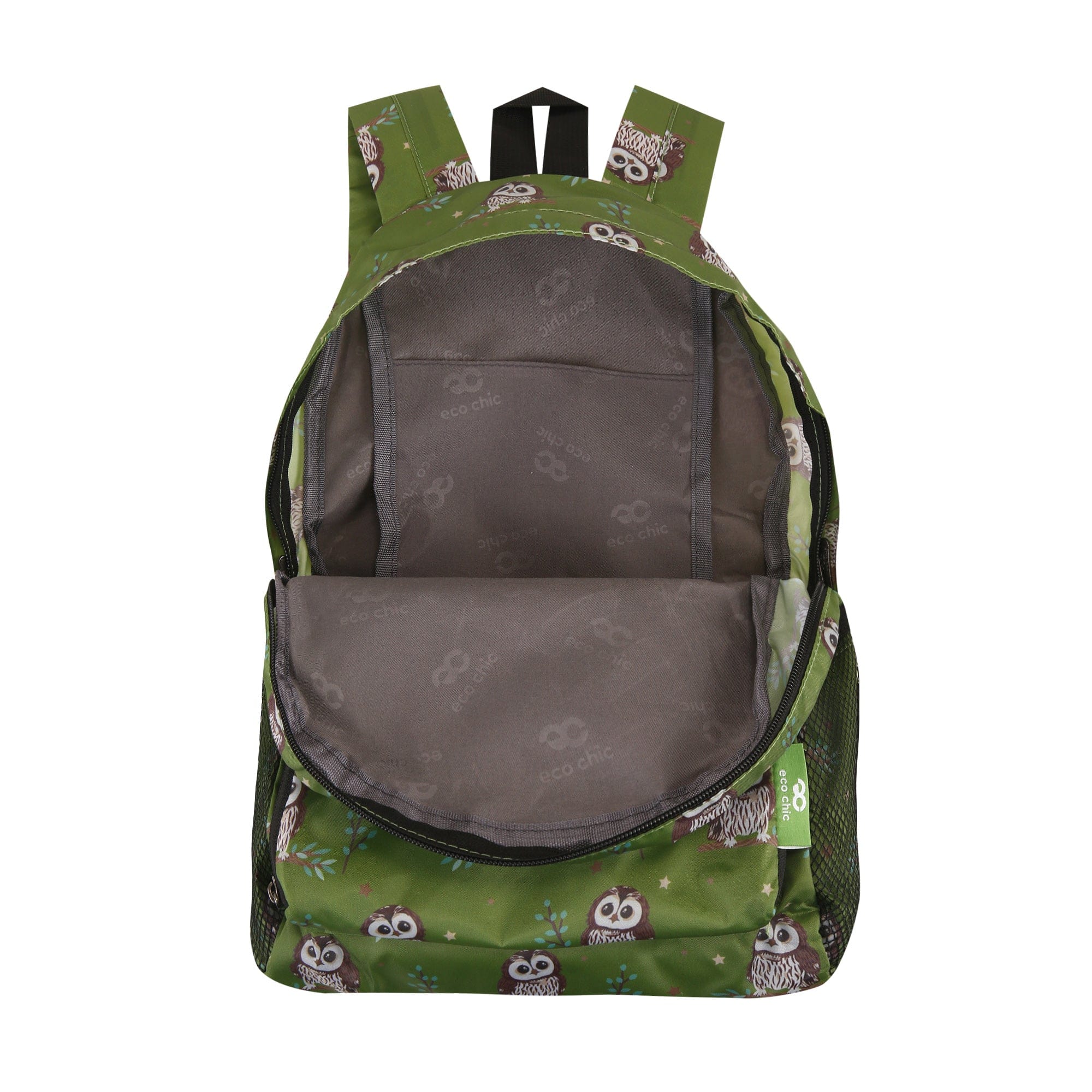 Eco Chic Eco Chic Lightweight Foldable Mini Backpack Tawny Owl