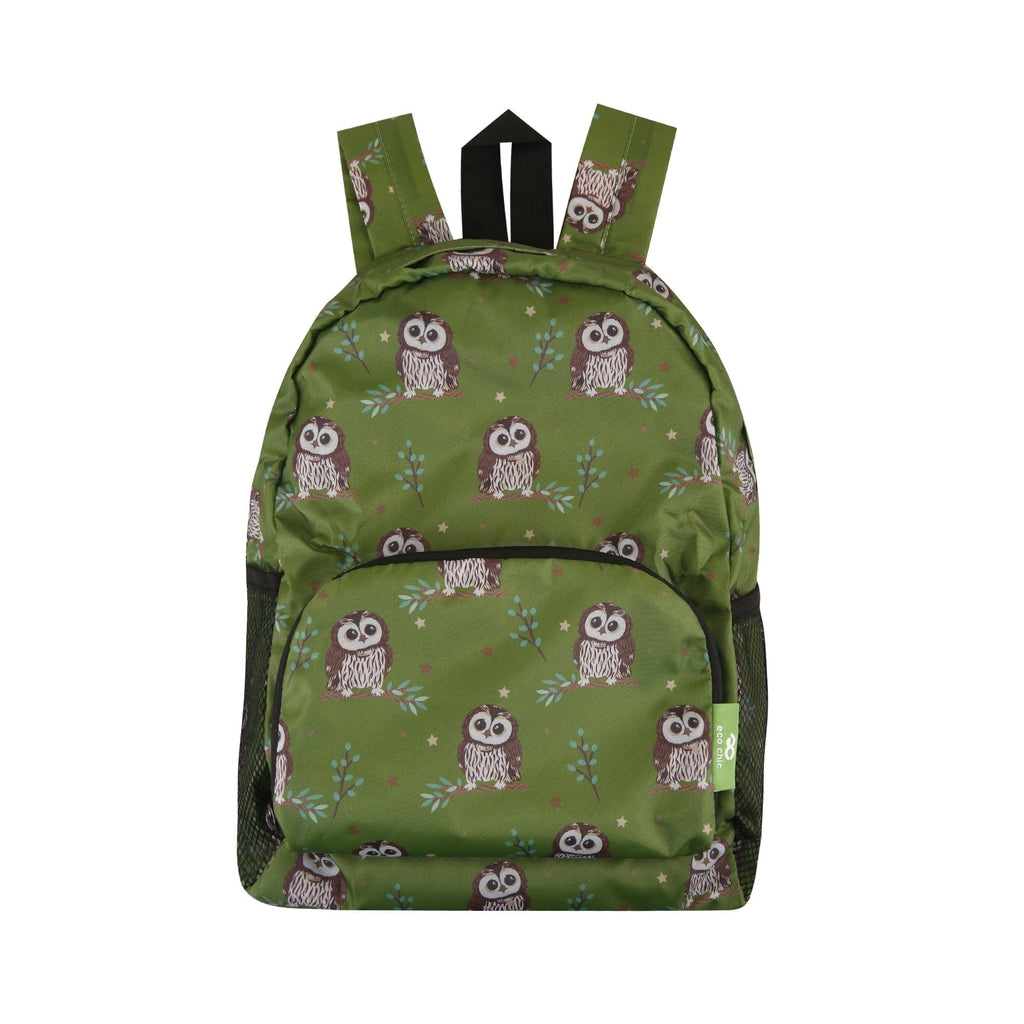 Eco Chic Lightweight Foldable Mini Backpack Tawny Owl – Eco Chic Retail Ltd