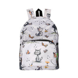 Eco Chic Eco Chic Lightweight Foldable Mini Backpack Whimsy Cats