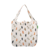 Eco Chic Beige Eco Chic Lightweight Foldable Reusable Shopping Bag Beloved Cats
