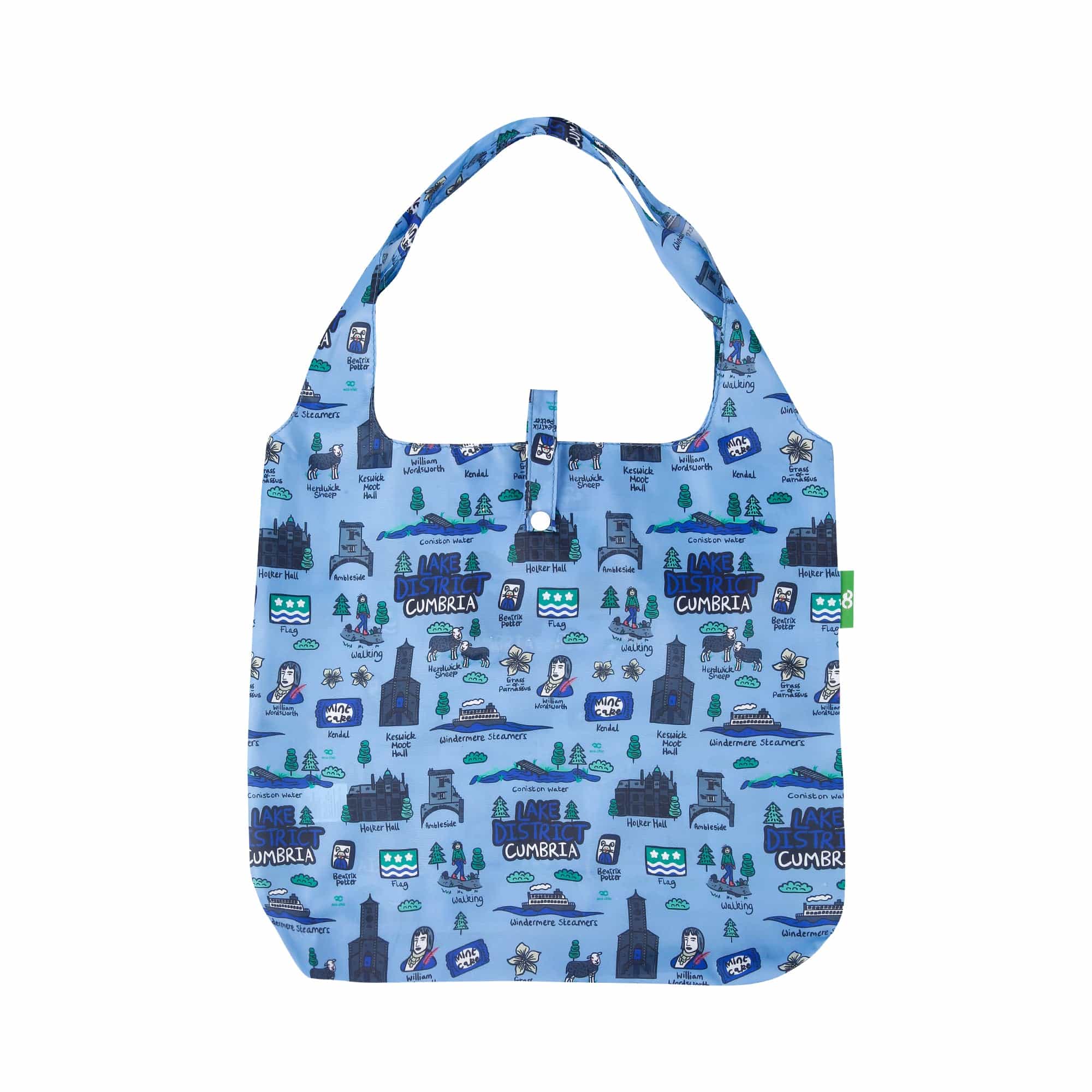 Eco Chic Eco Chic Lightweight Foldable Reusable Shopping Bag Cumbria Blue