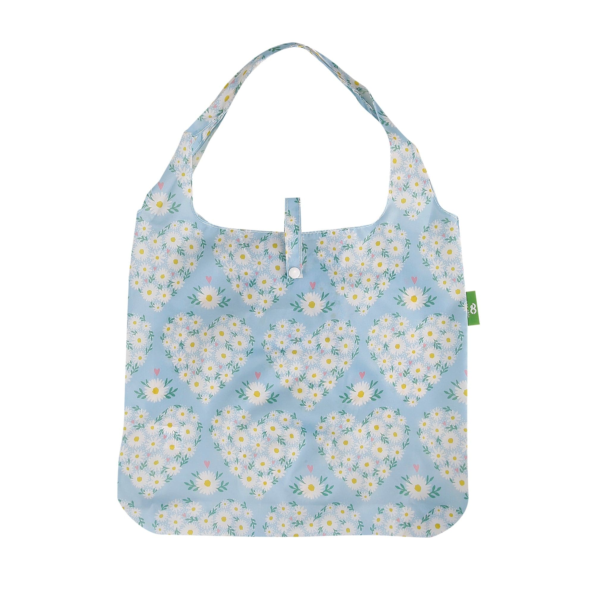 Eco Chic Eco Chic Lightweight Foldable Reusable Shopping Bag Daisy Hearts