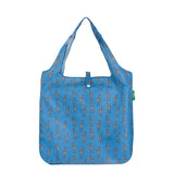 Eco Chic Blue Eco Chic Lightweight Foldable Reusable Shopping Bag Deer