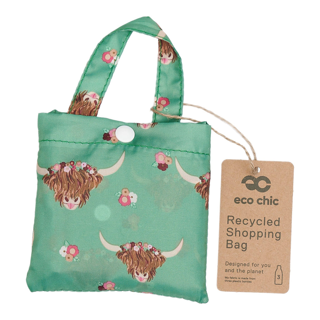 Eco Chic Lightweight Foldable Reusable Shopping Bag Floral