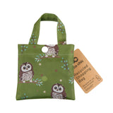 Eco Chic Eco Chic Lightweight Foldable Reusable Shopping Bag Tawny Owl Green