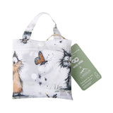 Eco Chic Eco Chic Lightweight Foldable Reusable Shopping Bag Whimsy Cats