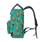 Eco Chic Eco Chic Recycled Canvas Top Handle Backpack - Highland Cow