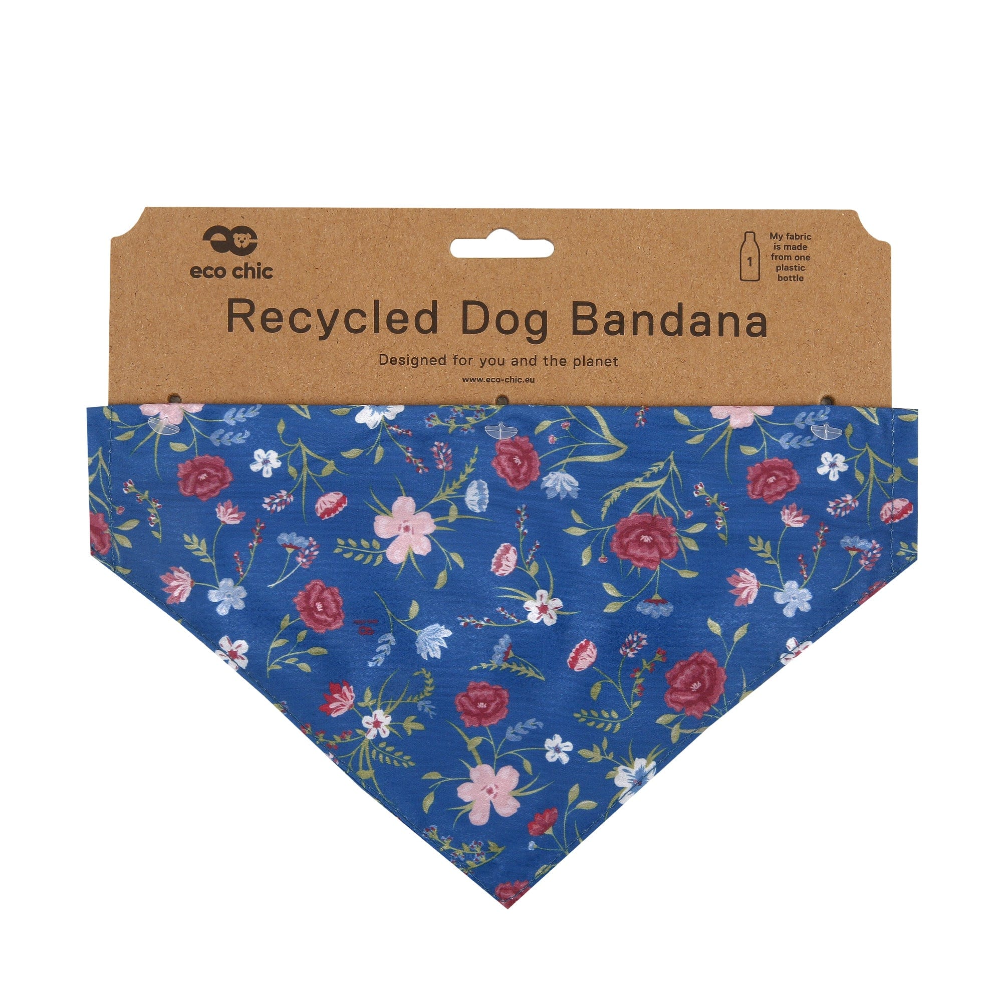 Eco Chic Eco Chic Recycled Dog Bandana - Floral Navy