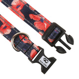 Eco Chic Eco Chic Recycled Dog Collar - Poppies Navy