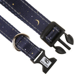 Eco Chic Eco Chic Recycled Dog Collar - Stars and Moons Navy
