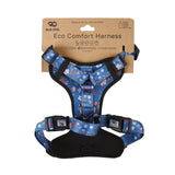 Eco Chic Medium Eco Chic Recycled Dog Harness - Floral Navy