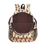Eco Chic Beige Eco Chic Lightweight Foldable Backpack Giraffes
