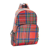 Eco Chic Red Eco Chic Lightweight Foldable Backpack Tartan