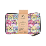 Eco Chic Teal Eco Chic Lightweight Foldable Holdall Glasses Cats