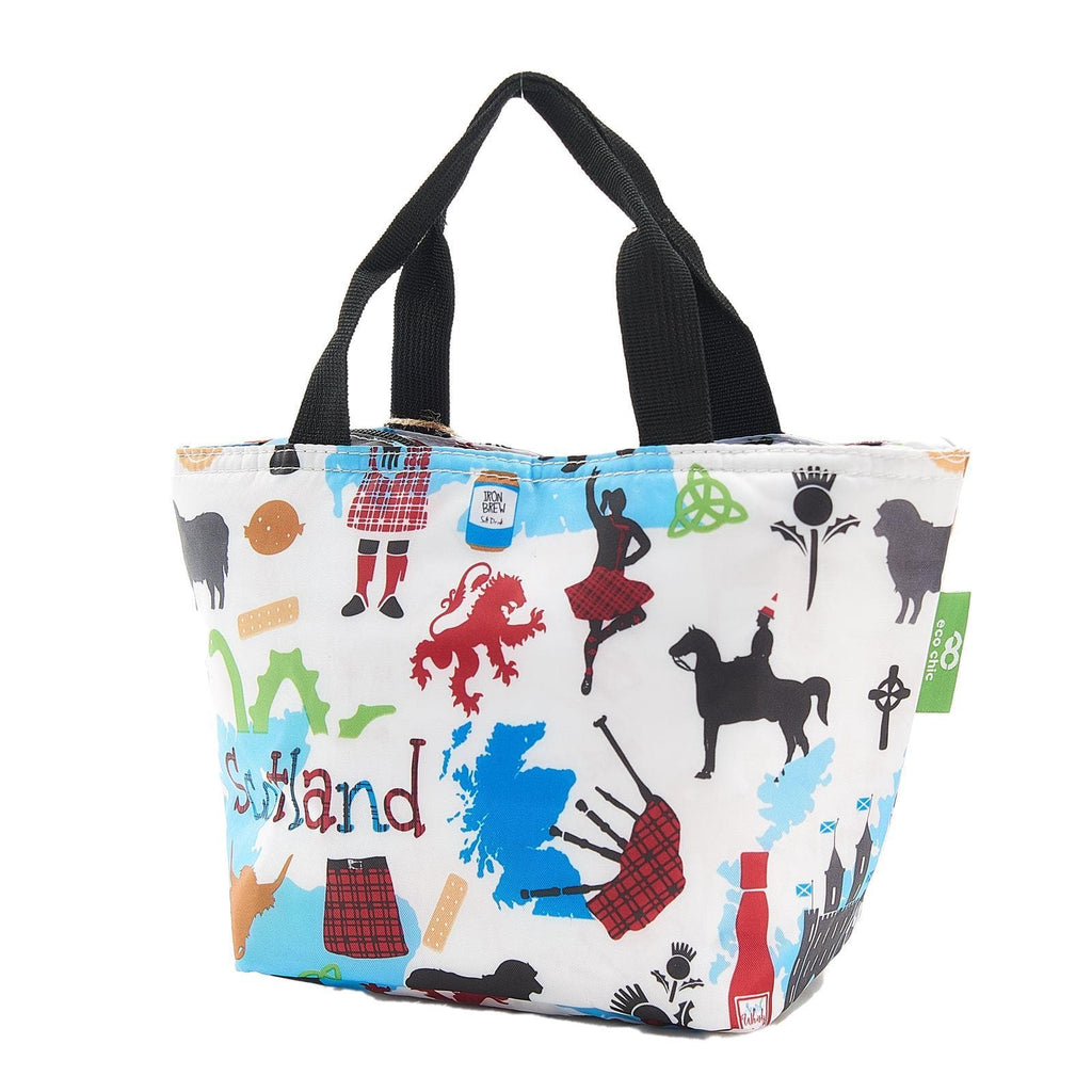Eco Chic Eco Chic Lightweight Foldable Lunch Bag Scottish Montage