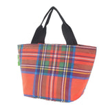 Eco Chic Red Eco Chic Lightweight Foldable Lunch Bag Tartan
