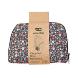Eco Chic Black Eco Chic Lightweight Foldable Mini Backpack Ditsy