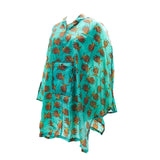 Eco Chic Eco Chic Teal Highland Cow Waterproof Foldable Adult Poncho